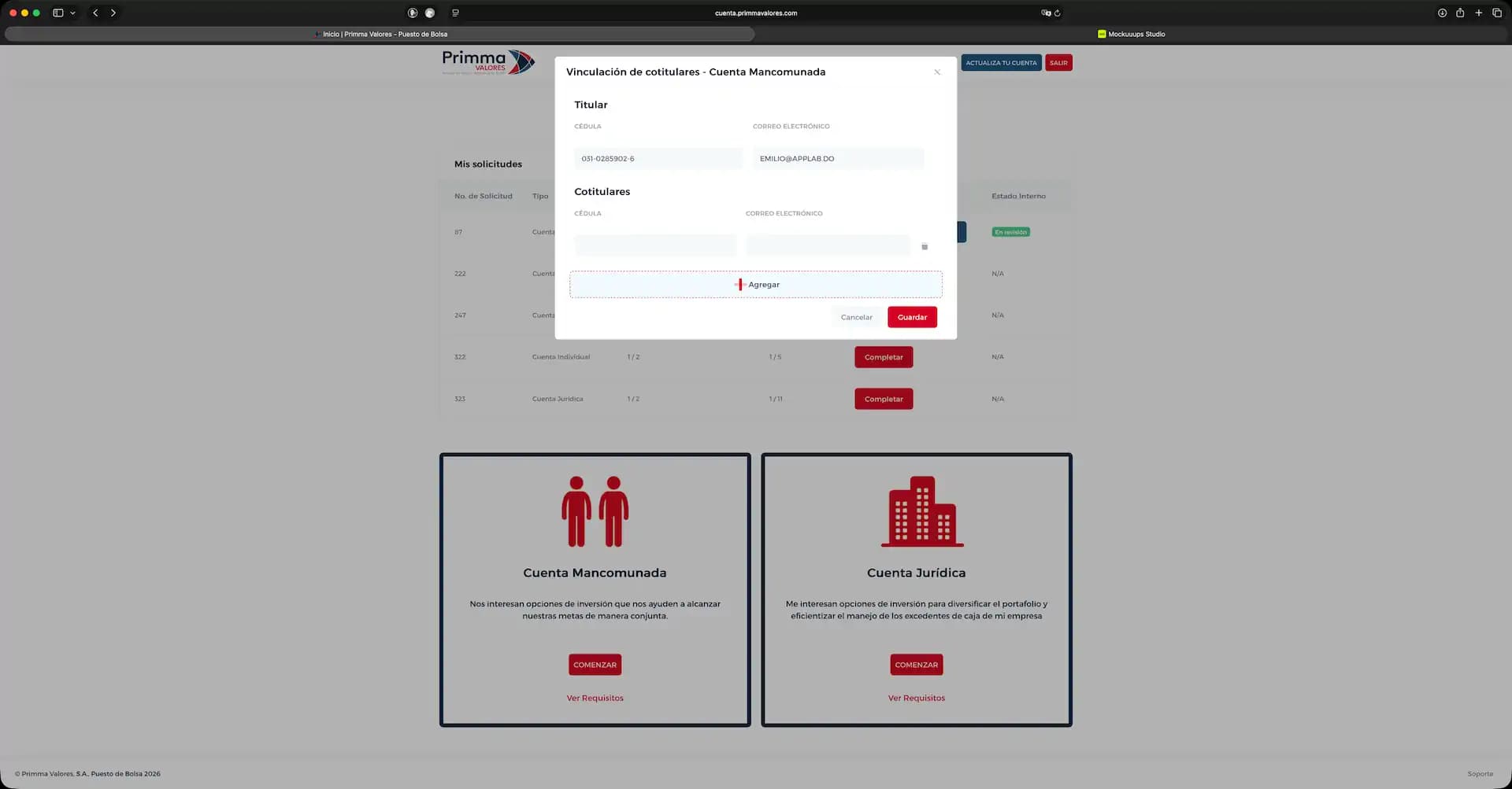 Onboarding Digital Primma Valores — imagen 1